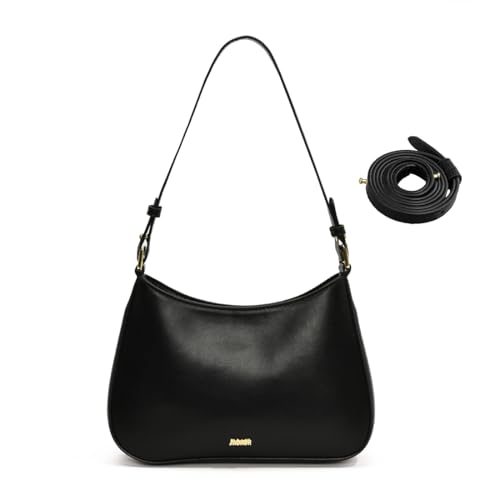 Handtasche Damen Klein,Schwarz Umhängetasche Damen,PU Leder Retro Achsel Tasche,Y2k Fashion Schultertaschen,Mini Hobo Bag für Frauen Dating Party Einkaufe