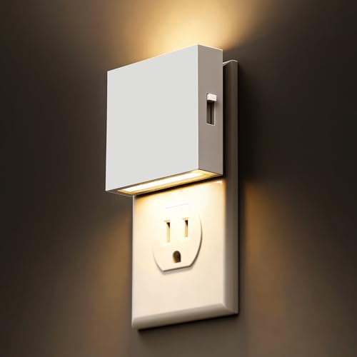 Image of L LOHAS LED Night Light,Night Lights Plug into Wall,0-100LM Stepless Dimmable Brightness,Dusk to Dawn Sensor,3000K Soft White,Foldable Night Lights for Travel Bathroom Hallway