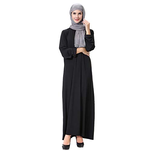 Abaya jilbab BaronHong de color sólido para mujer, un thobe árabe elegante para diario 2