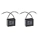 uxcell Ceiling Fan Capacitor CBB61 7uF 450V AC 2 Wires Metalized Polypropylene Film Capacitors 47x23x41mm for Water Pump Motor Generator, Pack of 2