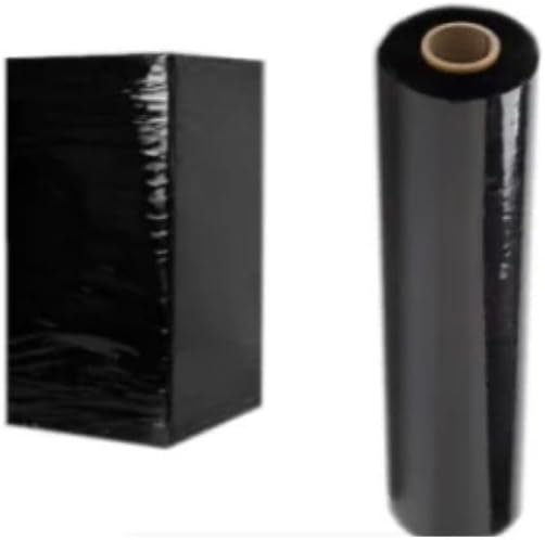 Generic Black Hand Palette Stretch Wrap | 4 Rolls - 18 inch x 1500 Feet Stretch - 80 Gauge - Heavy Duty Shrink Film | Extra Strong | 1 Carton-Pack of 4 Rolls
