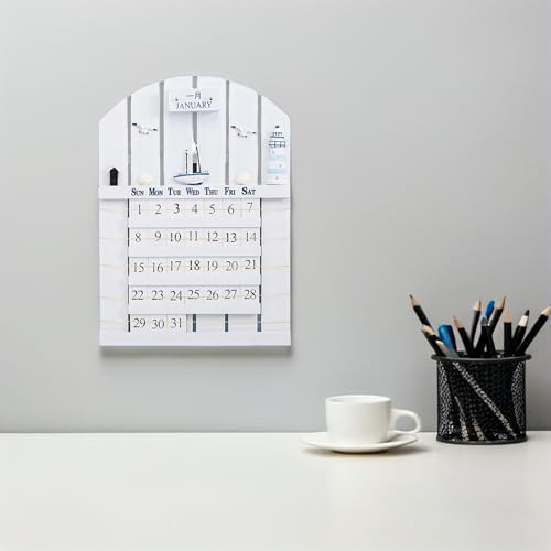 Calendario perpetuo de madera que soluciona el cambio de almanaque anual 4