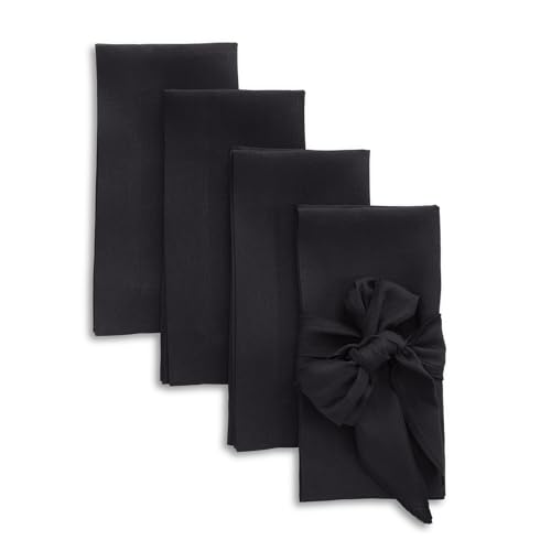Servilletas de Tela 100% Lino Negro 20x20 Pulgadas Pack 4 miniatura 1