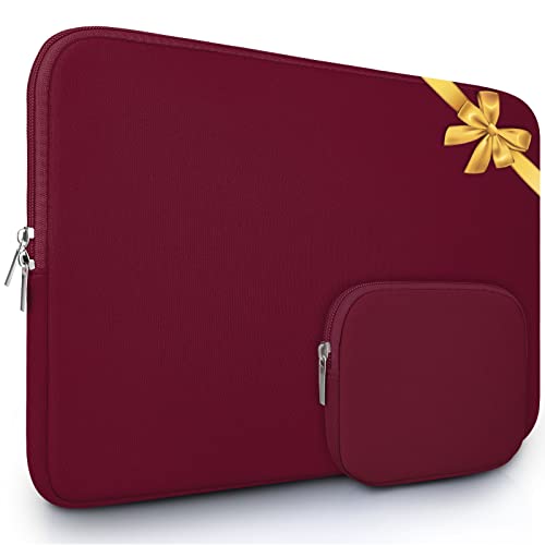 Laptop Sleeve, 15.6 inch Laptop Bag, Laptop Case, Slim Shockproof Protective Notebook Case Cover with Accessory Pocket, ANTERK Durable Carrying Laptop Sleeve 15 inch for 15.6 HP,ASUS,Dell,Lenovo, Red