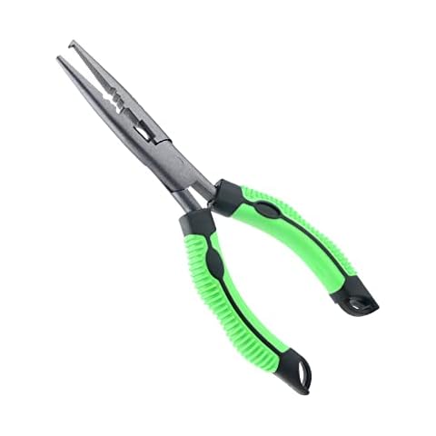 Long Nose Fishing Pliers,Ice Fishing Gear,Stainless Steel Hook Remover Braid Cutter Rustproof Fishing Multi-Tools Fishing Gripper for Freshwater Saltwater Cover