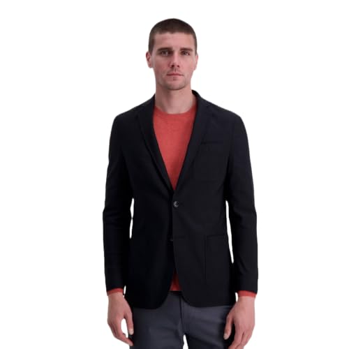 Haggar H26 Men's Slim Fit Blazer - (US, Alpha, Medium, Regular, Regular, Black)