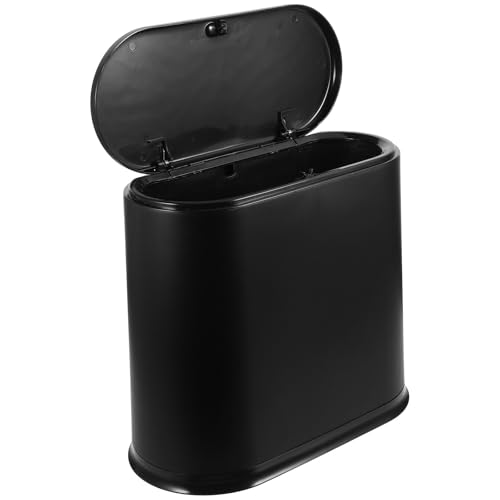 Poubelle en polypropylène solide noir Vaguelly style minimaliste