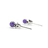 4mm Amethyst Ball Studs – Tiny Stud Earrings For Women – Hypoallergenic Surgical Steel