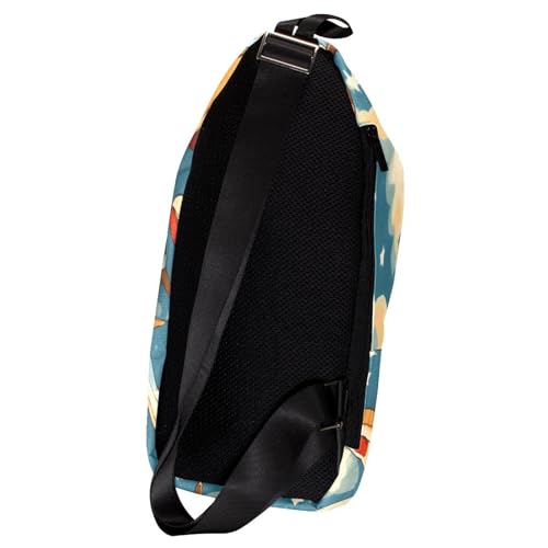 Mochila de hombro tipo bandolera cruzada con estampado clásico de aviones vintage 2