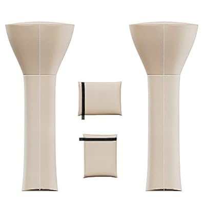 EAST OAK Patio Heater Covers with 300D Oxford Fabric, Zipper, Storage Bag, Waterproof, Dustproof, Wind-Resistant , Sunlight-Resistant, Snow-Resistant, 89'' Height x 33" Dome x 19" Base, Beige, 2 Packs