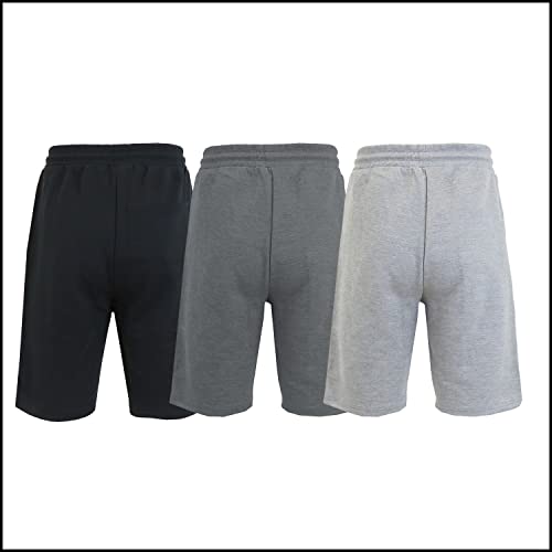 Galaxy by Harvic Men's 3-Pack Performance Jogger Shorts, Tech Fleece Active Cotton Blend Shorts with Pockets3