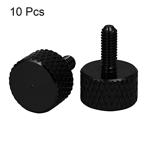 Image of uxcell Computer PC Graphics Card M3x8mm Fully Threaded Knurled Thumb Screws Black 10pcs