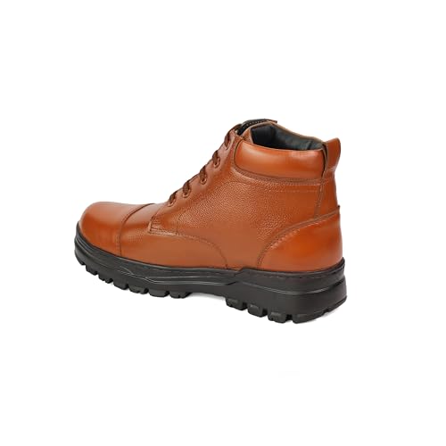 Image of XHUGOY MEDIUM RANGE LACE-UP COMBAT POLICE DMS WARDI BOOT IN BLACK|TAN COLOUR SIZE 3-12 FOR MEN