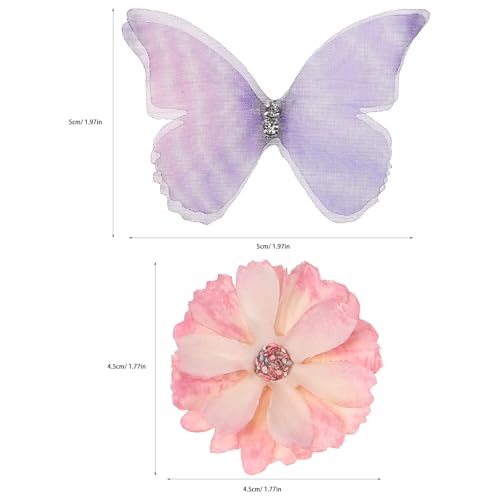 Flores artificiales mariposas Alipis de doble capa: adornos florales para decoración de mesa 3
