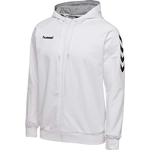 hummel HMLGO Cotton Zip Hoodie Sudadera con Capucha, Hombre, Blanco, Medium