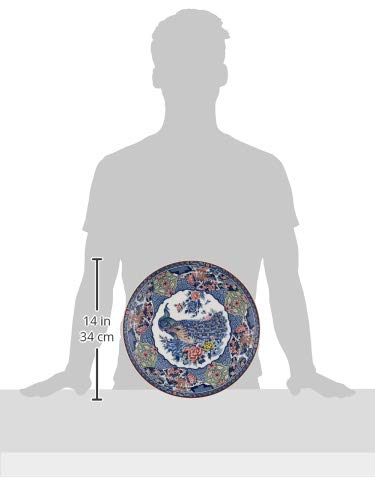 Amazon.co.jp: 萬古焼 皿 10号 (32cm) 伊万里孔雀 日本製 10517