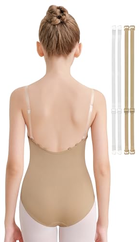 Vavewee Nude Leotard for Women Teen Girls Dance Undergarment Tan Ballet Leotard Camisole with Nipple Covers8A13
