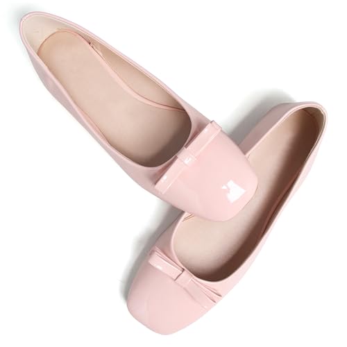 Image of Dear Time Women's Casual Foldable Ballet Flats Square Toe Ballerina Flats Shoes Comfortable