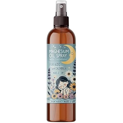 EVARI Magnesium Oil Spray with Calendula for Kids with Sensitive Skin for Better Sleep and Muscle Relaxation Made in USA (10 fl oz) Cover