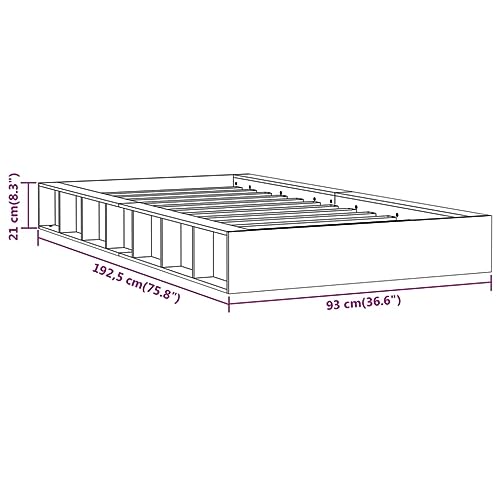 TECHPO Beds & Bed Frames Bed Frame Honey Brown 75x190 cm Small Single Solid Wood Furniture