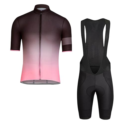 RUMAOZIA Maillot de ciclismo para hombre, ropa de ciclismo de manga corta, juego de maillot de manga corta con acolchado para el asiento, de secado rápido, transpirable, para bicicleta de montaña