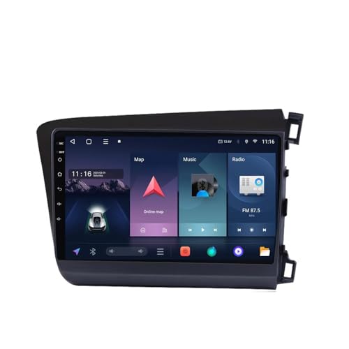 Radio coche Bluetooth portátil Honda Civic 2012-2015 para viajar con música y mapas Carplay HD