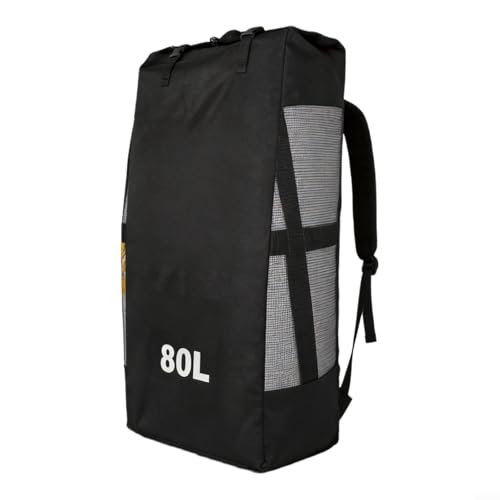Helilyco Sac à dos de planche à pagaie à séchage rapide Oxford 600D Sac de transport gonflable pour stand up paddle stockage Noir (80 L)