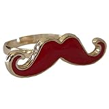  Moustache Ring Schnurrbart, Rot