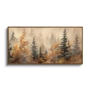 InSimSea Extra Large Framed Fall Wall Art, Forests Trees Landscape, 20x40in