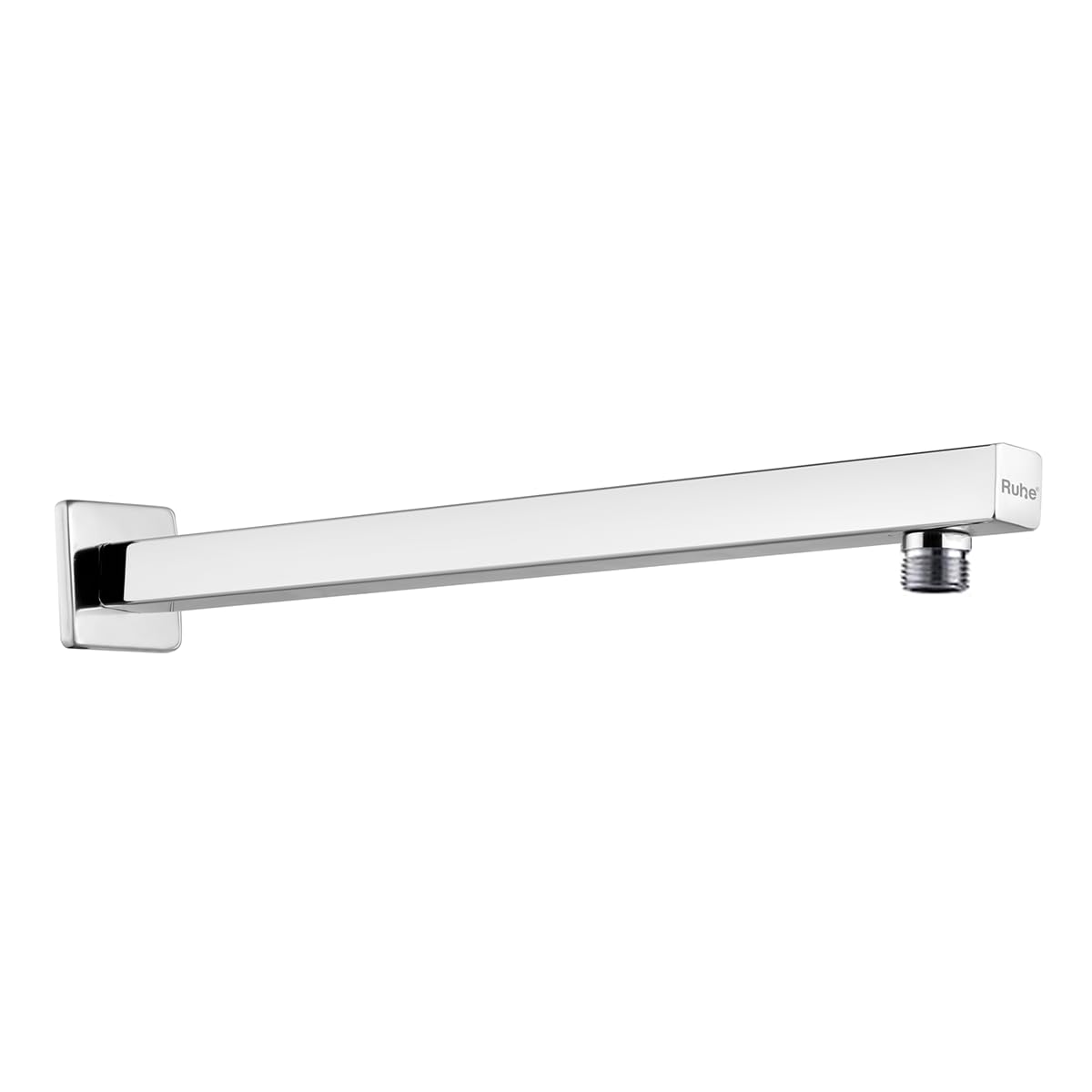 Ruhe 24 Inches Square Shower Arm with Wall Flange, 304-Grade Stainless Steel, Shower Arm for Overhead Showers