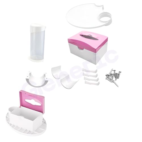 Image of Dental 3 in 1 Utility tray with Dispenser Water Cup Holder, Tissue Box & Utility Tray for Dental Implant of dental chair parts (Pack of 1 / Pink)