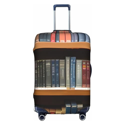 Library Bookshelf 1 Tsa Approved Luggage Cover For 18-32 Inch Suitcases Scratch-Resistant Stretch Luggage Cover