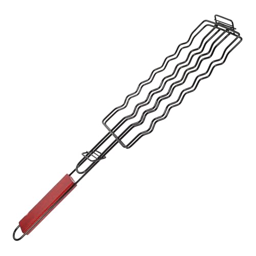 FONDOTIN Outdoor Grill Baskets Bbq Clip Grilling Basket Set Barbecue Grill Accessories Sausage Grilling Rack