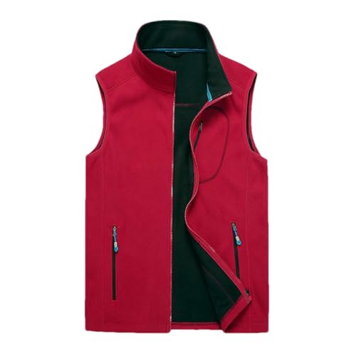 Chaleco de forro polar para hombre en color rojo talla M