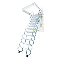 10 Foot Attic Ladder Pull Down System for 39.4" W x 27.5" H Opening, Pull Down Hidden Loft Ladder with 12 Steps, Adjustable Tilt Angle, 660 lbs Capacity for Attic, Garage, Small Spaces (White/Blue)