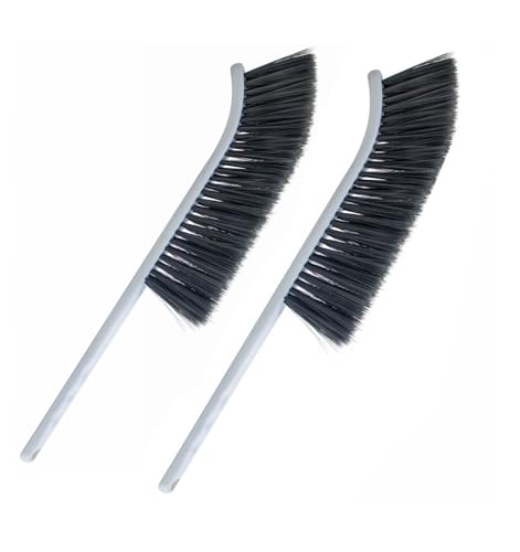 TIAN CHEN Dust Brush, 2pcs 14" Narrow Skinny Soft Bristles Hand Whisk Broom, Cleaning Tight Spaces/Bed/Couch/Drafting/Clothes/Upholstery/Art (2)