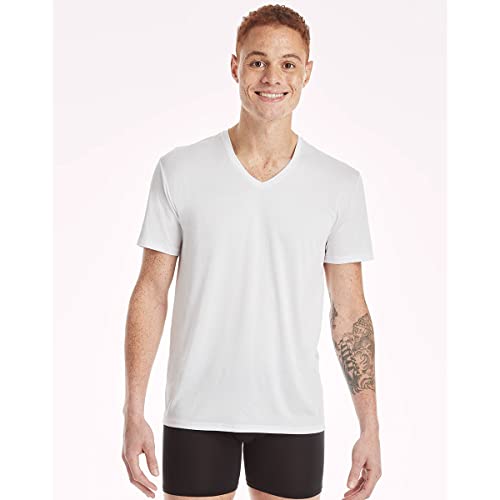 Hanes Ultimate Men's X-Temp Mesh V-Neck Undershirts, 4-Pack Extended Size White 2XL2