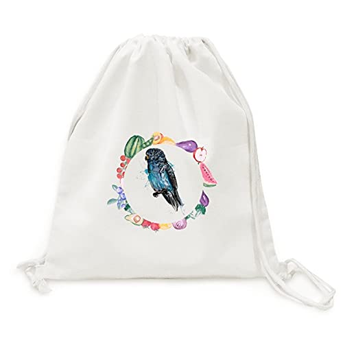 Sac en tissu pliable oiseau noir perroquet bleu fini les cabas lourds