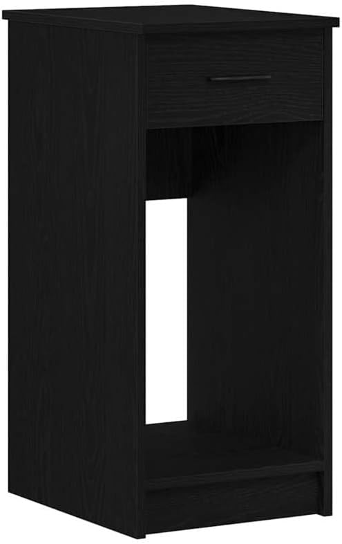 Eleganz Armario para ordenador con cajón de madera – Armario de almacenamiento para oficina y oficina en casa (35 x 45 x 77 cm, negro) – Ideal para oficinas grandes
