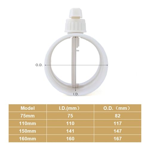 Vanne de régulation d'air manuelle ABS 75mm pour registre de ventilation - 3
