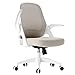 Hbada Sedia da ufficio Sedia da scrivania con braccioli ribaltabili ergonomici, con Oscillazione a 120°, superficie di sollevamento, base in resina di nylon rinforzata, grigio