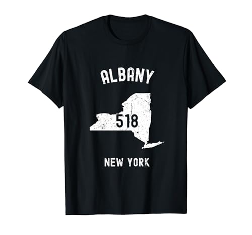 Albany New York NY 518 Vintage Athletic Style T-Shirt