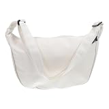 Garneck Bolso de Lona Blanco para Mujer Gran Capacidad, Liviano y Portátil, Adecuado para Uso Diario y Estudiantes, Diseño Sencillo y Moderno