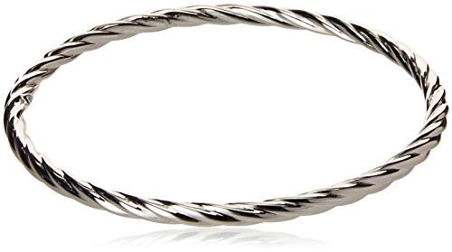 Amazon Essentials Sterling Silver Twisted Bangle Bracelet, (previously Amazon Collection)