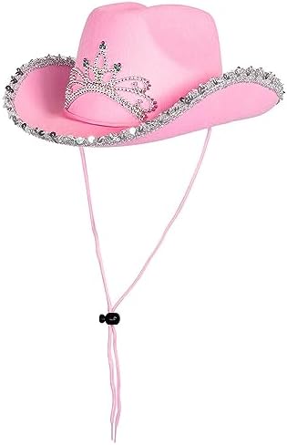 Boland Childs Pink Glimmer Cowgirl Hat, Western Fancy Dress Accessory, Girls Cowboy Hat, Cowgirl Hat for Girls, Party, Festival, Halloween, Kids Cowboy Dress Up
