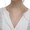 TINGN Cross Necklace for Men Silver Stainless Steel Plain Cross Pendant Necklace for Men Simple Jewelry Box Chain 16-24 Inch #2