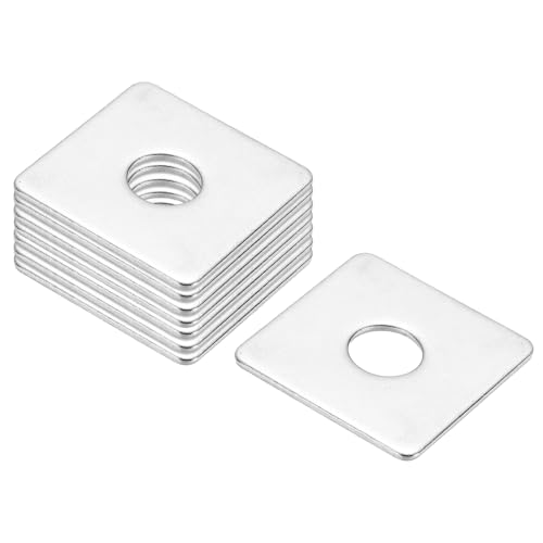 PATIKIL M12x40x2mm Square Washers, 8pcs Square Plate Washers Square Strut Washer Bearing Plate 304 Stainless Steel Flat Pad Spacer Hardware Fastener Nut Bolt Gasket