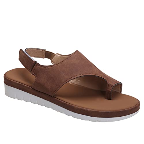 Sandalias de piel para mujer con diseño corrector anatómico y suela plana texturizada