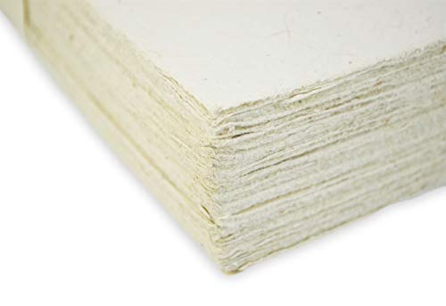 Handmade Lokta Card Stock Paper With Deckle Edge. Tree-Free Lokta Paper For Vintage Craft, Printing, And Invitations. 8.5 X 11 Inches (100 Sheets, Natural) #TOP7