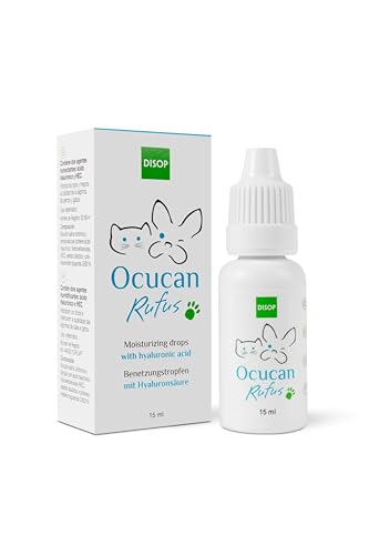 Ocucan Gotas hidratantes para olhos de cães e gatos. Gotas hidratantes com ácido hialurónico - 15 ml